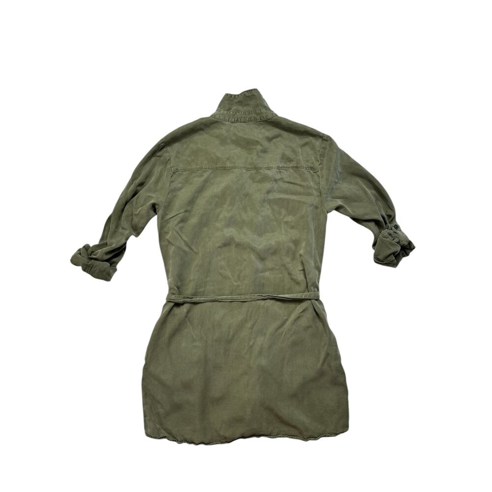 ABERCROMBIE & FITCH Army Green Utility Belted Mini Shirt Dress Sz Medium Petite - Picture 5 of 10